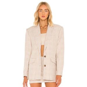 L'Academie | NWT! Abigail Blazer in Tan & White